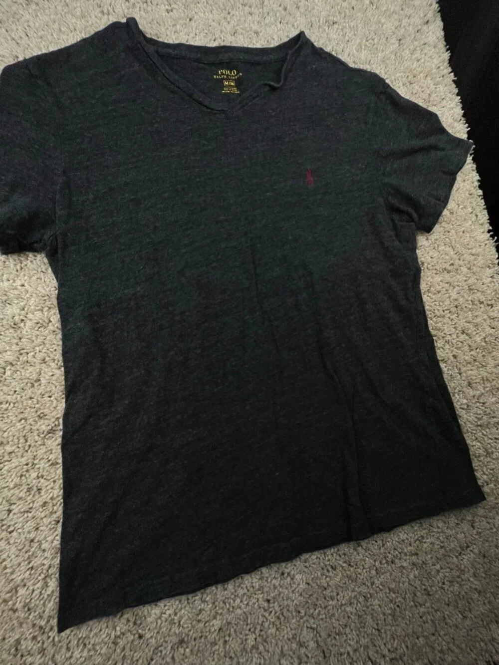 Polo Ralph Lauren Short Sleeve T Shirt Men’s Dark Gray Medium Casual V Neck